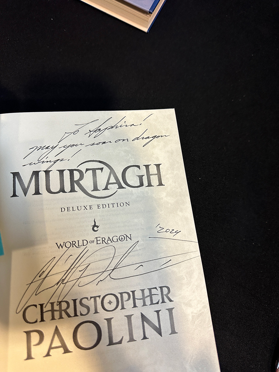 Signing hosted by San Marco Books, Christopher Paolini, October 18 2024